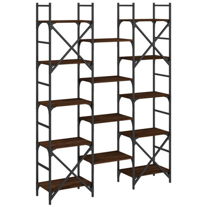 Boekenkast 27,5X28,5X72,5 Cm Bewerkt Hout Bruineikenkleurig 127.5 x 28.5 x 172.5 cm bruin eikenkleur