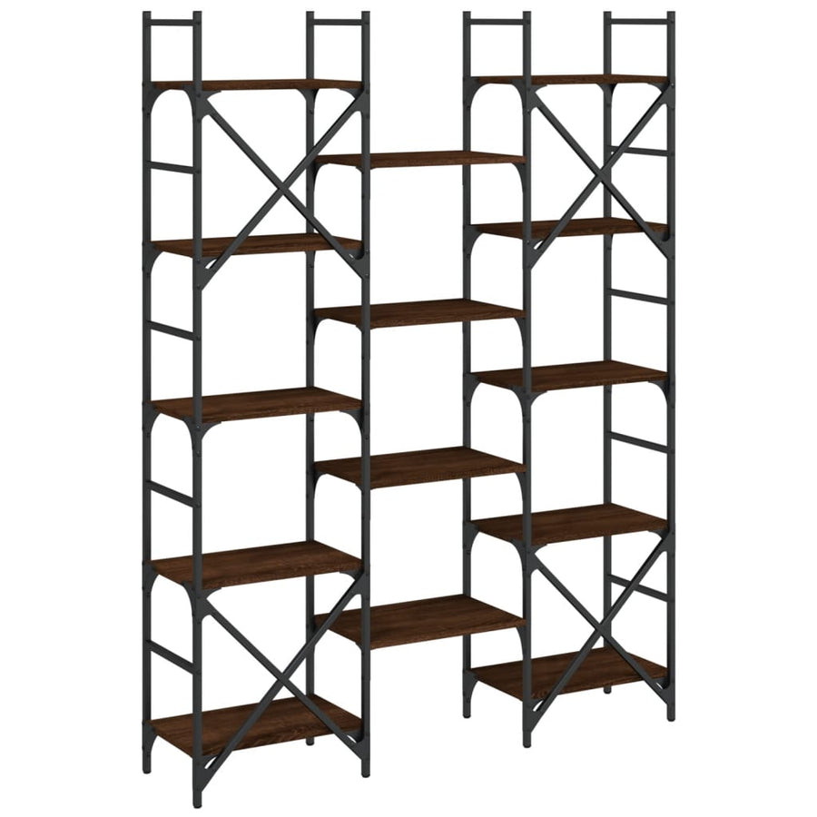 Boekenkast 27,5X28,5X72,5 Cm Bewerkt Hout Bruineikenkleurig 127.5 x 28.5 x 172.5 cm bruin eikenkleur