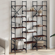 Boekenkast 127,5x28,5x172,5 cm bewerkt hout bruineiken