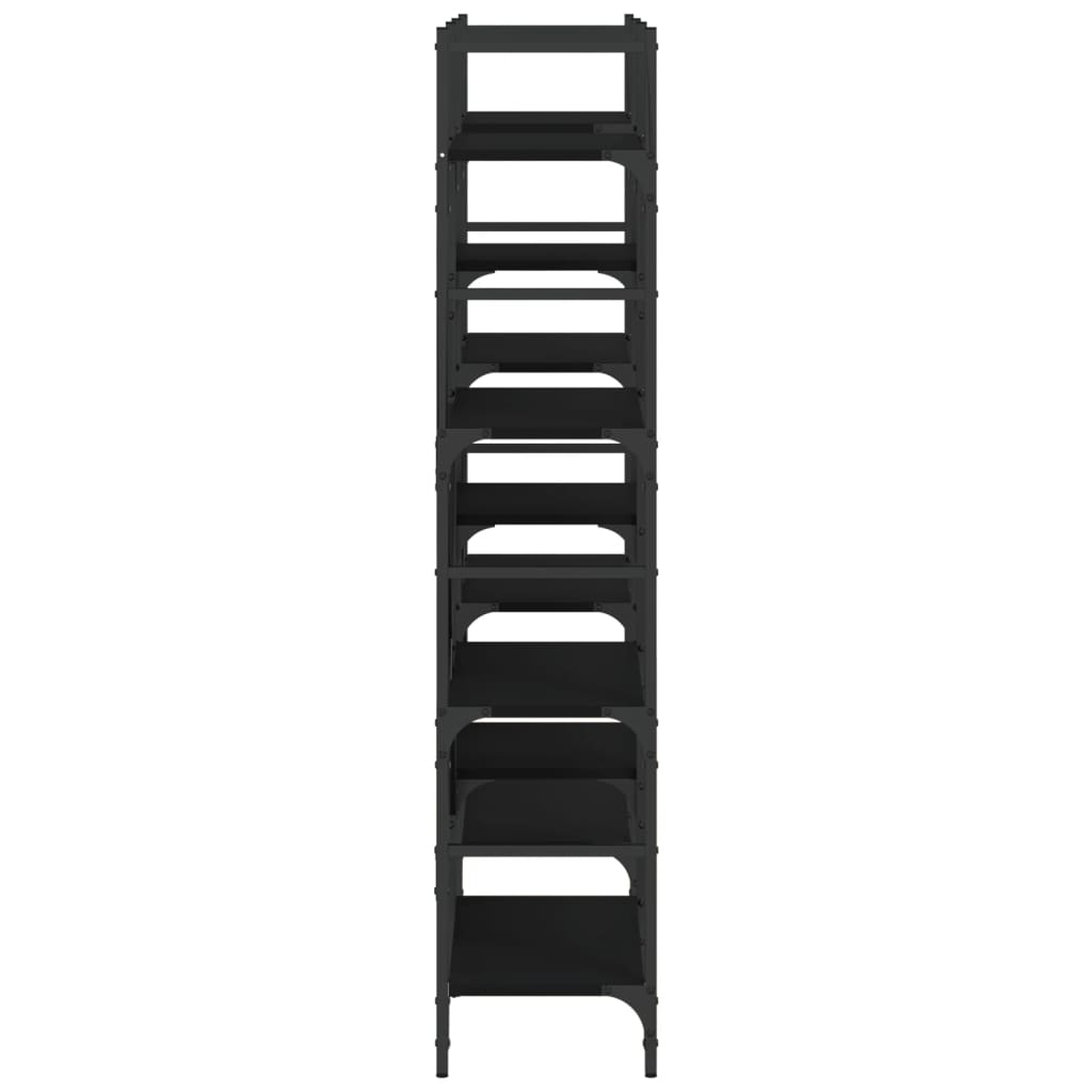 Boekenkast 60X28,5X36,5 Cm Bewerkt Hout 160 x 28.5 x 136.5 cm Zwart