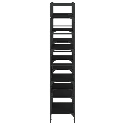 Boekenkast 60X28,5X36,5 Cm Bewerkt Hout 160 x 28.5 x 136.5 cm Zwart