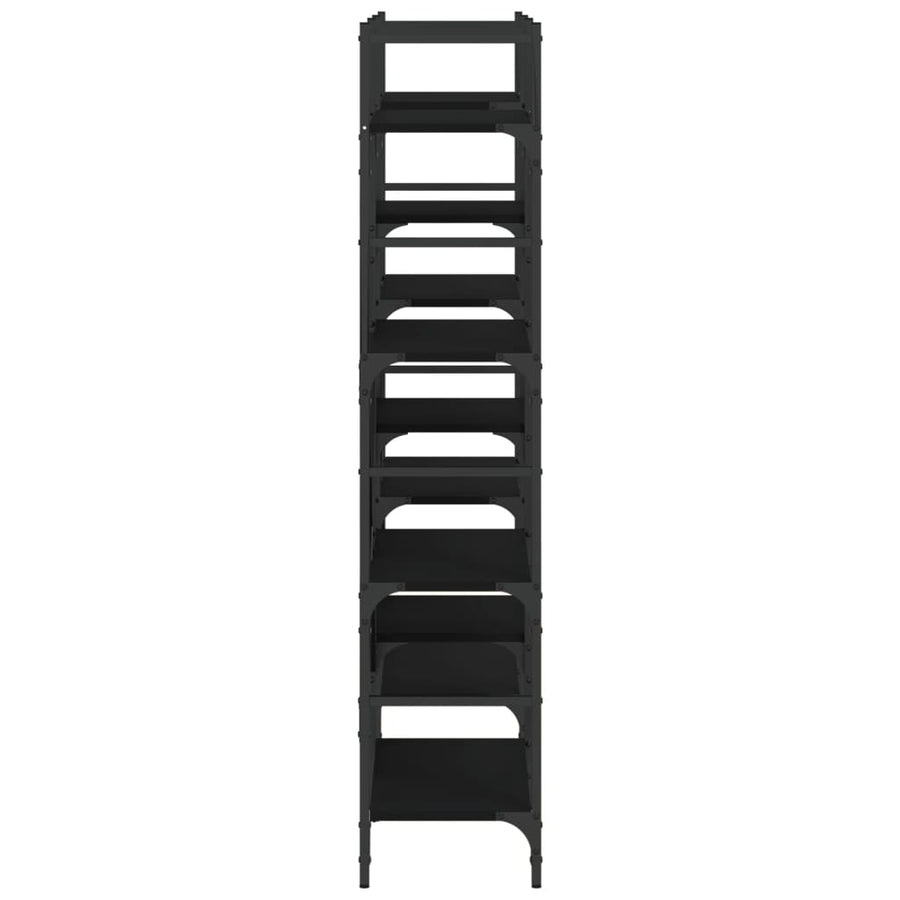 Boekenkast 60X28,5X36,5 Cm Bewerkt Hout 160 x 28.5 x 136.5 cm Zwart