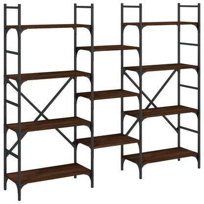 Boekenkast 60X28,5X36,5 Cm Bewerkt Hout Bruineikenkleurig 160 x 28.5 x 136.5 cm bruin eikenkleur