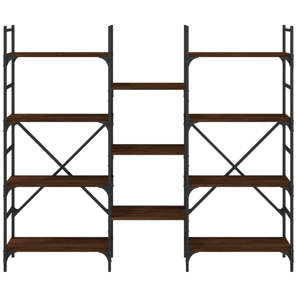 Boekenkast 60X28,5X36,5 Cm Bewerkt Hout Bruineikenkleurig 160 x 28.5 x 136.5 cm bruin eikenkleur