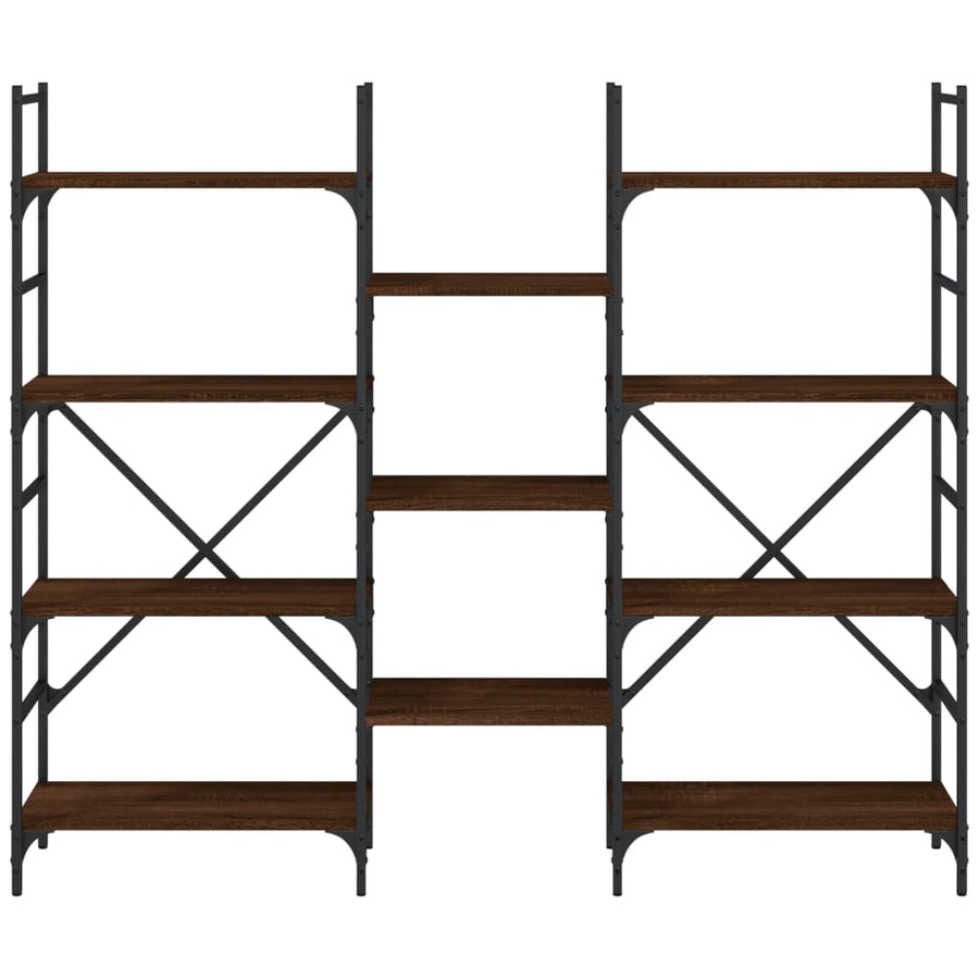 Boekenkast 60X28,5X36,5 Cm Bewerkt Hout Bruineikenkleurig 160 x 28.5 x 136.5 cm bruin eikenkleur
