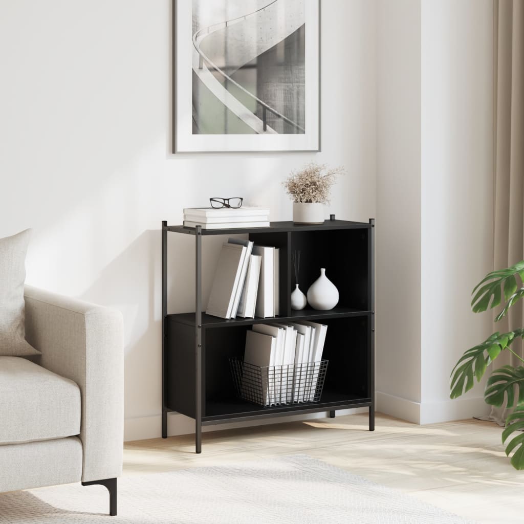 Boekenkast 72X28X77,5 Cm Bewerkt Hout 72 x 28 x 77.5 cm Zwart