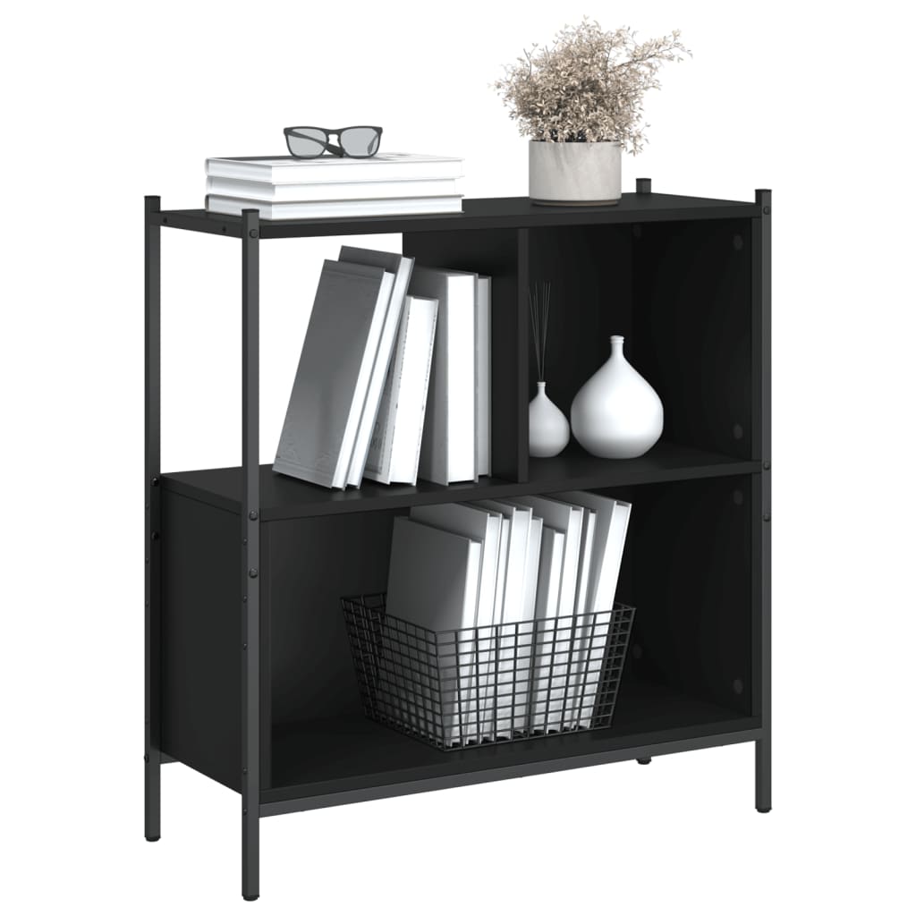 Boekenkast 72X28X77,5 Cm Bewerkt Hout 72 x 28 x 77.5 cm Zwart