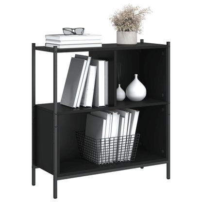 Boekenkast 72X28X77,5 Cm Bewerkt Hout 72 x 28 x 77.5 cm Zwart