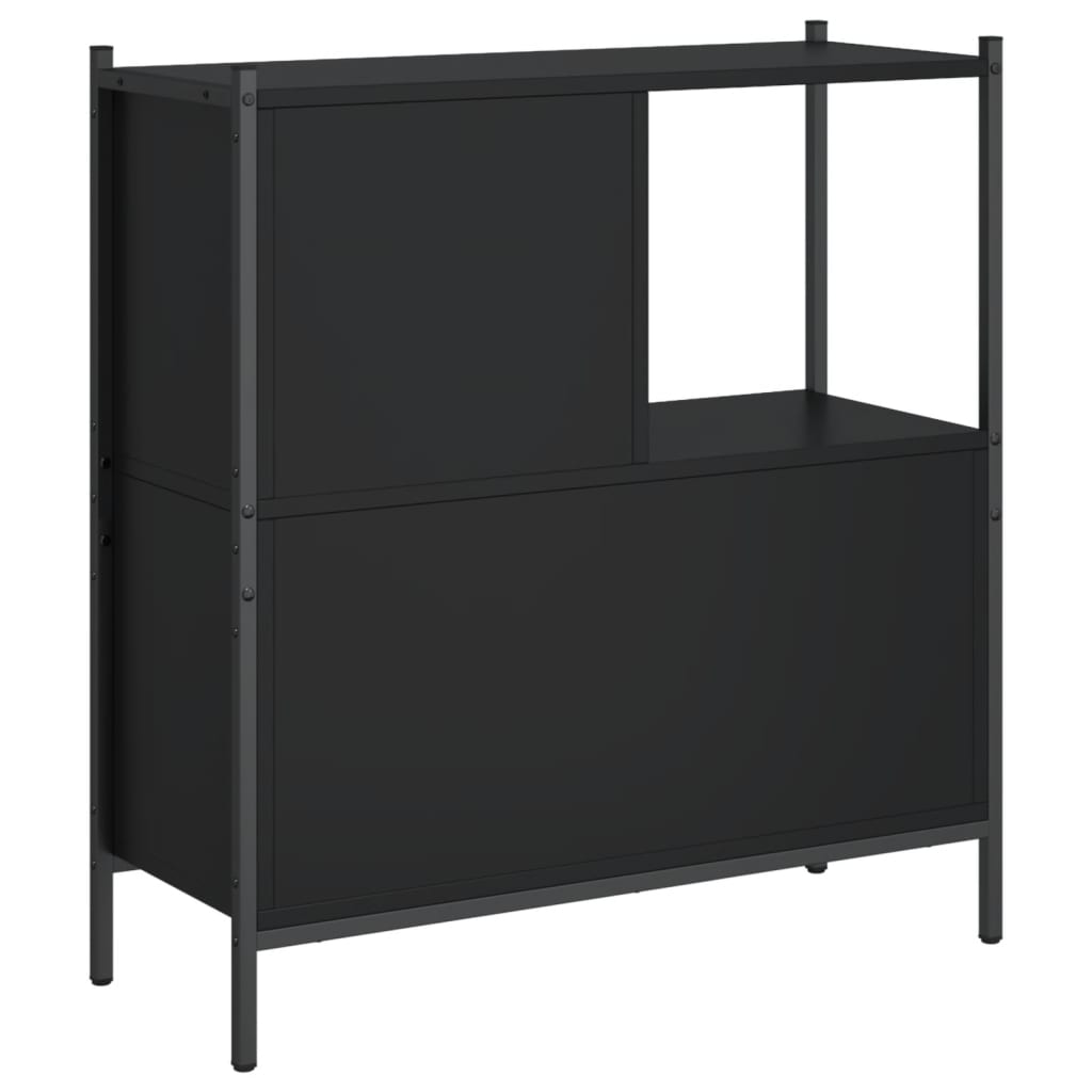 Boekenkast 72X28X77,5 Cm Bewerkt Hout 72 x 28 x 77.5 cm Zwart