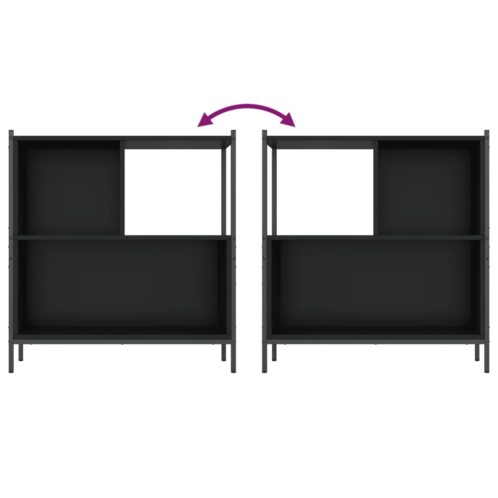 Boekenkast 72X28X77,5 Cm Bewerkt Hout 72 x 28 x 77.5 cm Zwart
