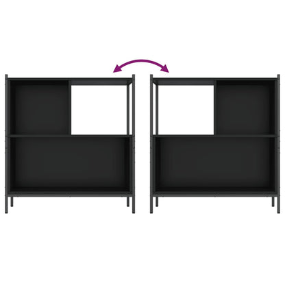 Boekenkast 72X28X77,5 Cm Bewerkt Hout 72 x 28 x 77.5 cm Zwart