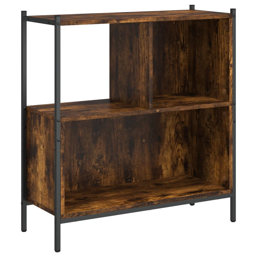 Boekenkast 72X28X77,5 Cm Bewerkt Hout Kleurig 72 x 28 x 77.5 cm Gerookt eiken
