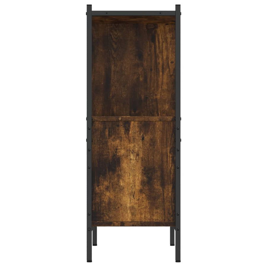 Boekenkast 72X28X77,5 Cm Bewerkt Hout Kleurig 72 x 28 x 77.5 cm Gerookt eiken
