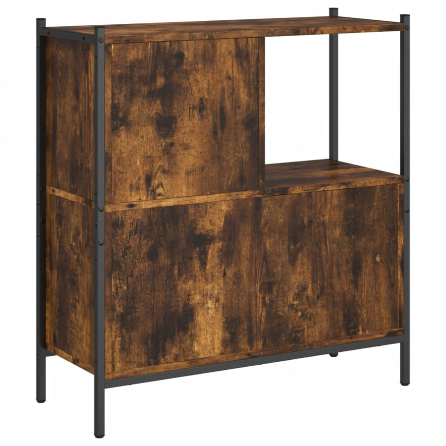 Boekenkast 72X28X77,5 Cm Bewerkt Hout Kleurig 72 x 28 x 77.5 cm Gerookt eiken