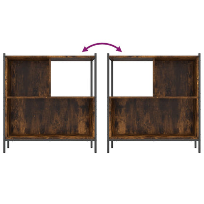 Boekenkast 72X28X77,5 Cm Bewerkt Hout Kleurig 72 x 28 x 77.5 cm Gerookt eiken