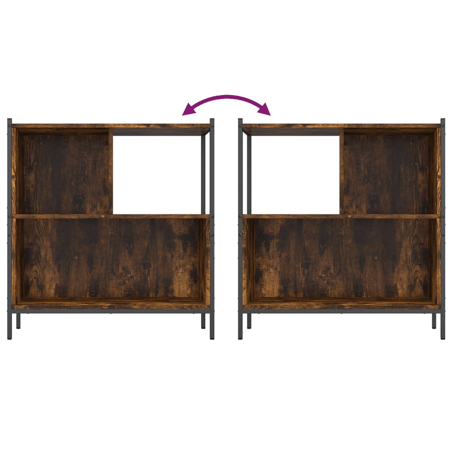 Boekenkast 72X28X77,5 Cm Bewerkt Hout Kleurig 72 x 28 x 77.5 cm Gerookt eiken