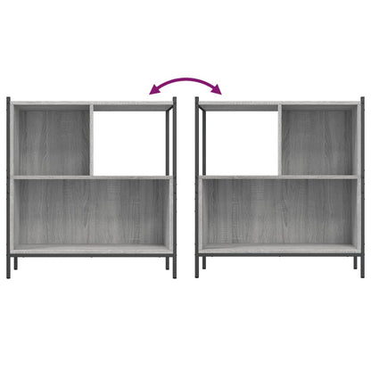 Boekenkast 72X28X77,5 Cm Bewerkt Hout Eikenkleur 72 x 28 x 77.5 cm Grijs sonoma