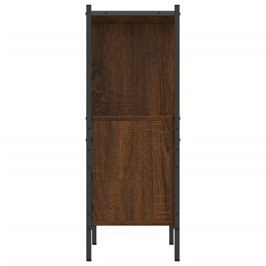 Boekenkast 72X28X77,5 Cm Bewerkt Hout Bruineikenkleurig 72 x 28 x 77.5 cm bruin eikenkleur