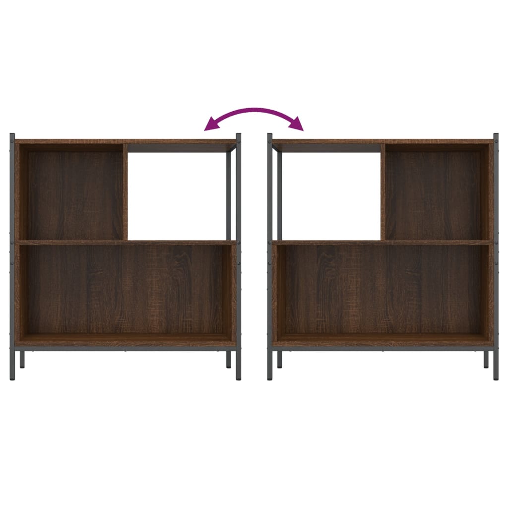 Boekenkast 72X28X77,5 Cm Bewerkt Hout Bruineikenkleurig 72 x 28 x 77.5 cm bruin eikenkleur