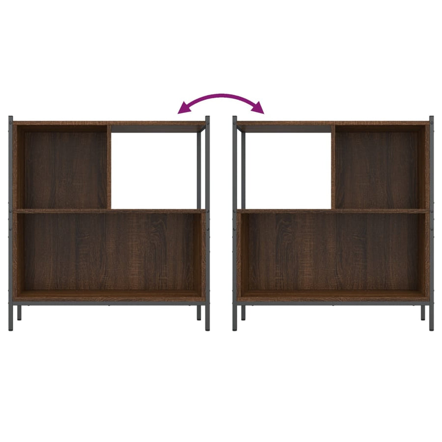 Boekenkast 72X28X77,5 Cm Bewerkt Hout Bruineikenkleurig 72 x 28 x 77.5 cm bruin eikenkleur
