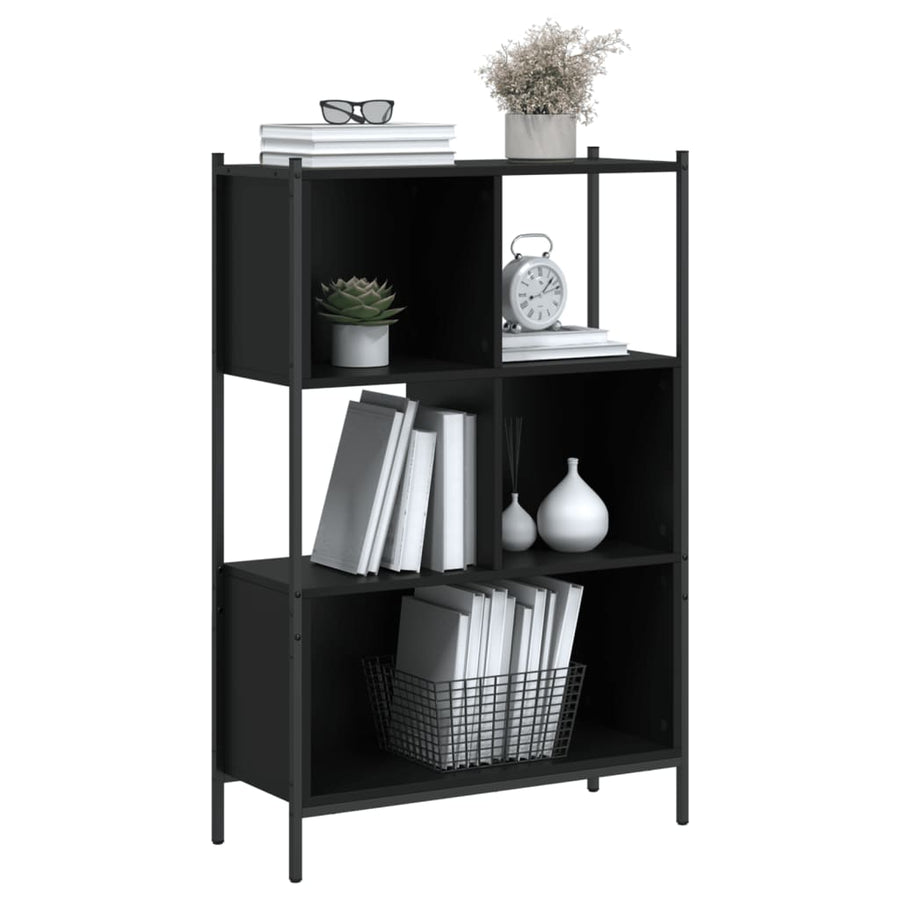 Boekenkast Bewerkt Hout 72 x 28 x 109 cm Zwart