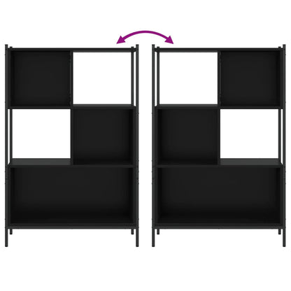 Boekenkast Bewerkt Hout 72 x 28 x 109 cm Zwart
