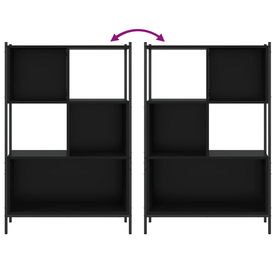 Boekenkast Bewerkt Hout 72 x 28 x 109 cm Zwart