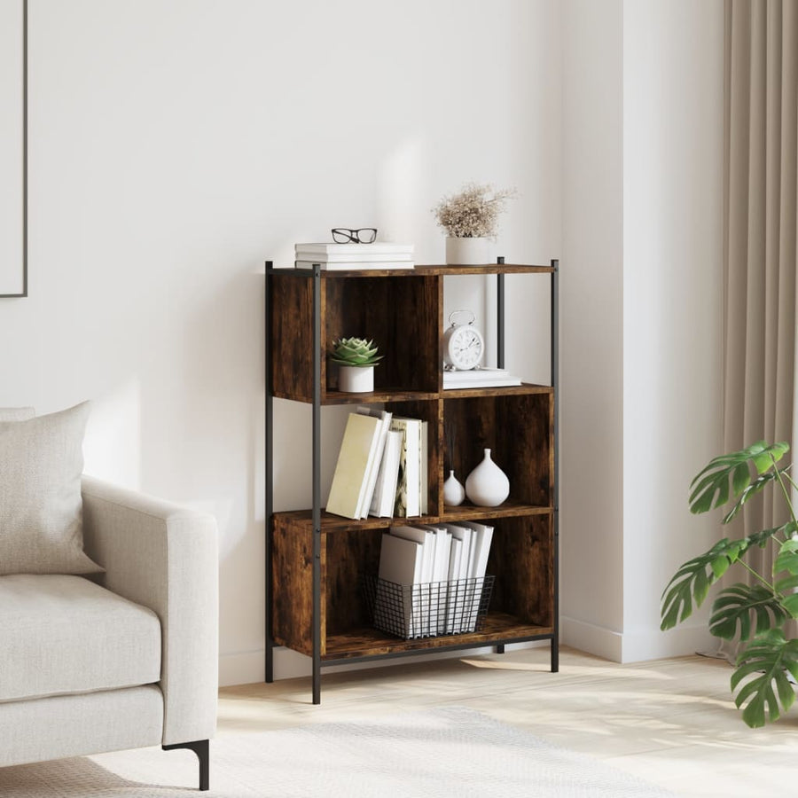Boekenkast Bewerkt Hout Kleurig 72 x 28 x 109 cm Gerookt eiken