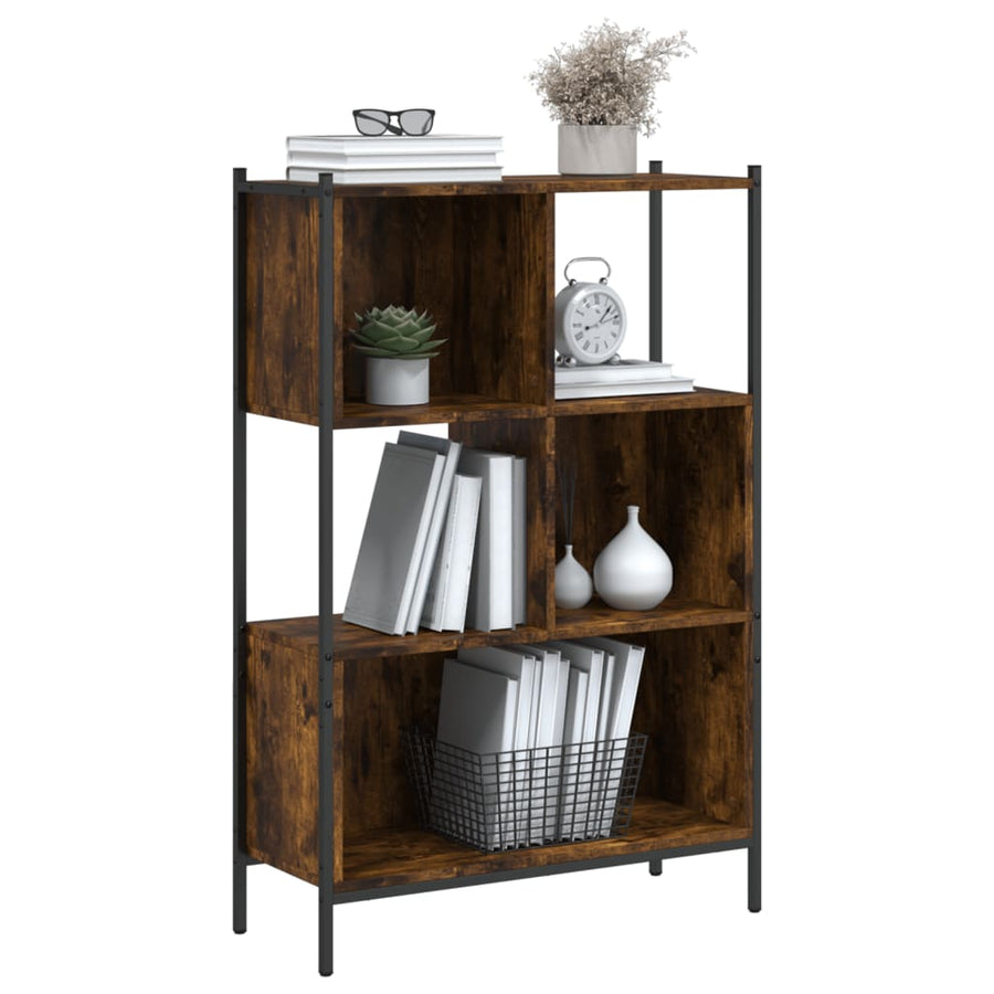 Boekenkast Bewerkt Hout Kleurig 72 x 28 x 109 cm Gerookt eiken