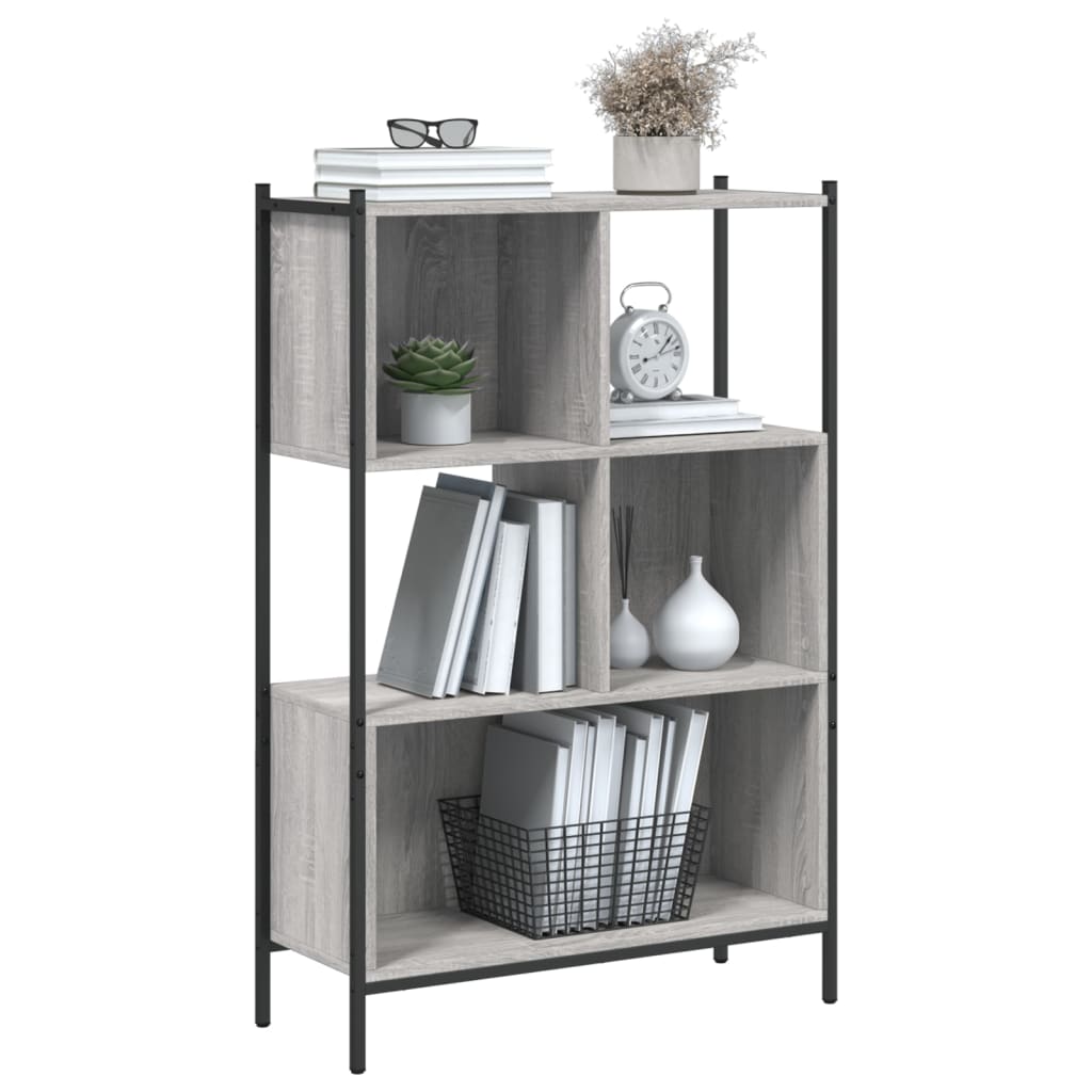 Boekenkast Bewerkt Hout Eikenkleurig 72 x 28 x 109 cm Grijs sonoma