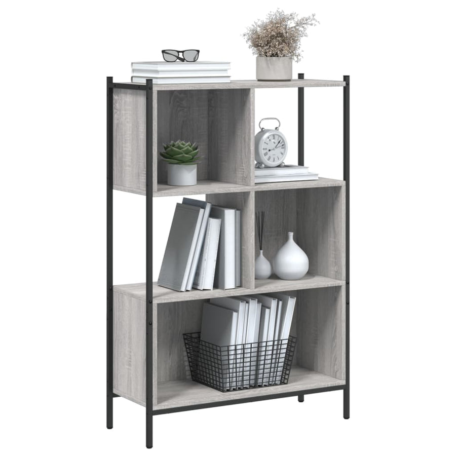 Boekenkast Bewerkt Hout Eikenkleurig 72 x 28 x 109 cm Grijs sonoma