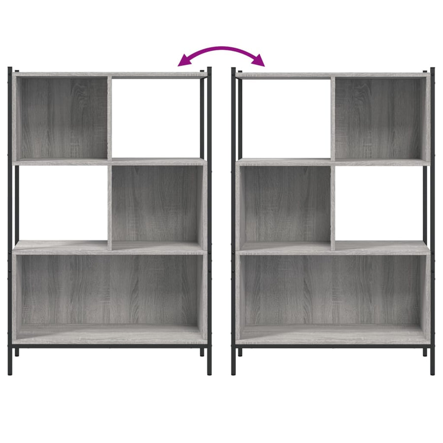 Boekenkast Bewerkt Hout Eikenkleurig 72 x 28 x 109 cm Grijs sonoma