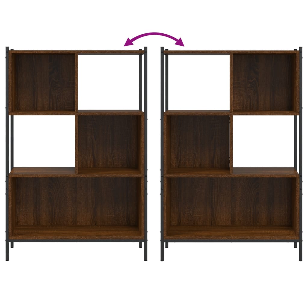 Boekenkast Bewerkt Hout Bruineikenkleurig 72 x 28 x 109 cm bruin eikenkleur