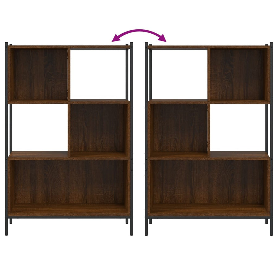 Boekenkast Bewerkt Hout Bruineikenkleurig 72 x 28 x 109 cm bruin eikenkleur