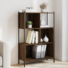 Boekenkast 72x28x109 cm bewerkt hout bruineiken