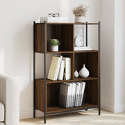 Boekenkast 72x28x109 cm bewerkt hout bruineiken