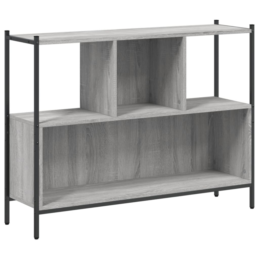 Boekenkast 02X28X77,5 Cm Bewerkt Hout Eikenkleur Grijs sonoma