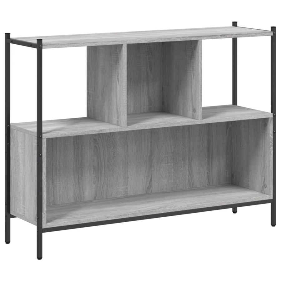 Boekenkast 02X28X77,5 Cm Bewerkt Hout Eikenkleur Grijs sonoma