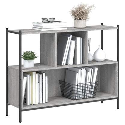 Boekenkast 02X28X77,5 Cm Bewerkt Hout Eikenkleur Grijs sonoma