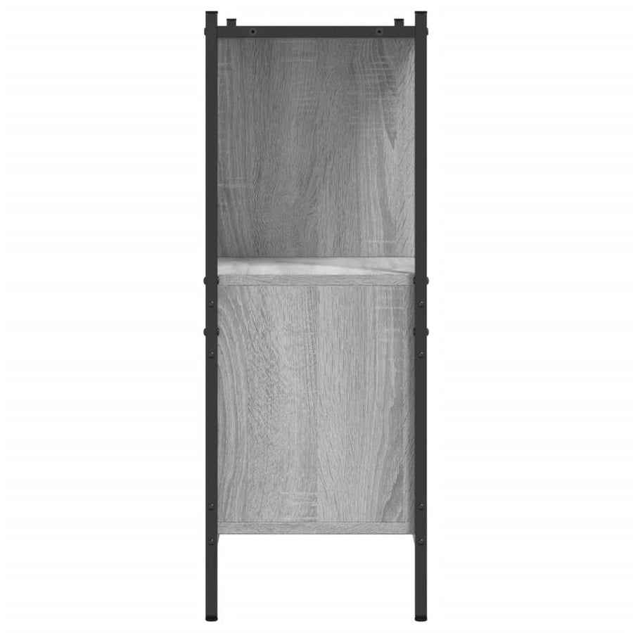 Boekenkast 02X28X77,5 Cm Bewerkt Hout Eikenkleur Grijs sonoma