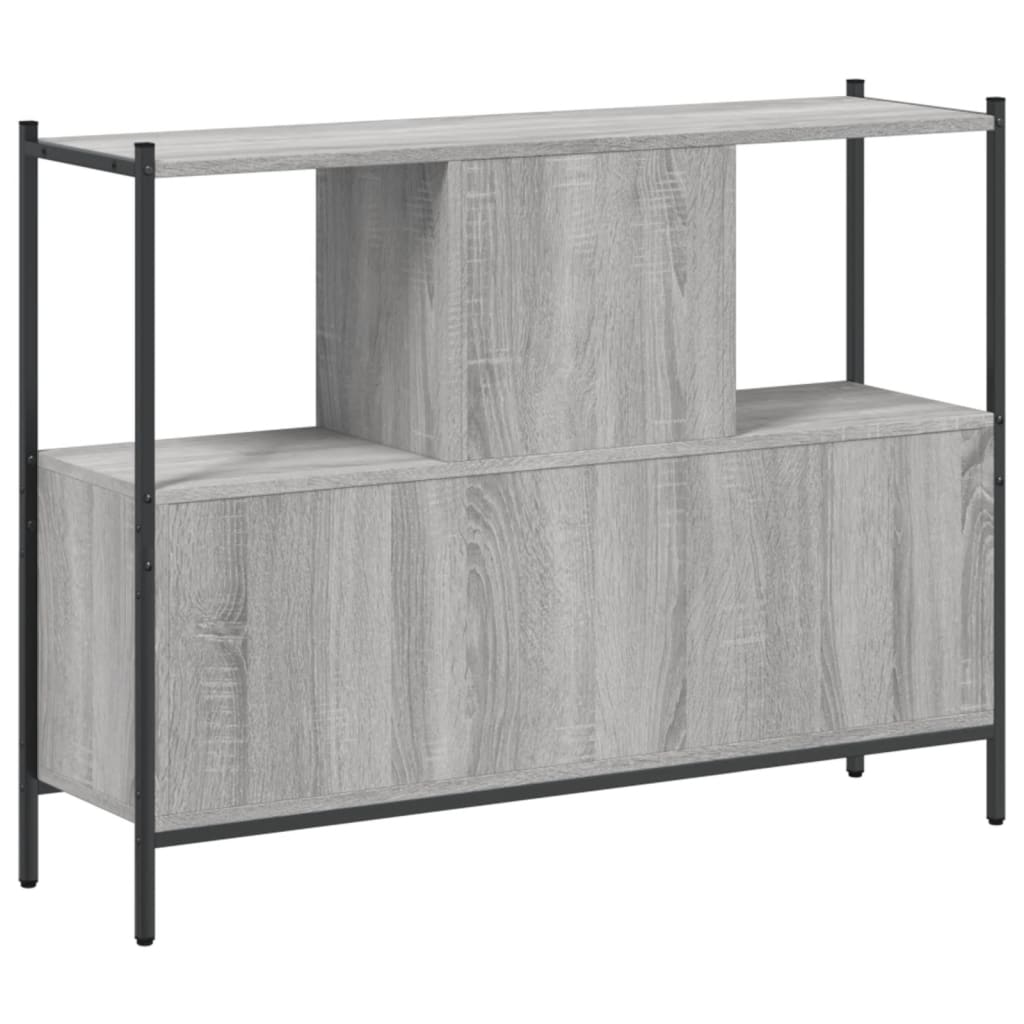 Boekenkast 02X28X77,5 Cm Bewerkt Hout Eikenkleur Grijs sonoma
