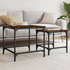 2-piece Coffee Table Set, Worked Wood, Smoked Oak Look