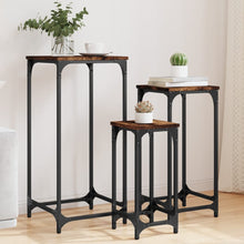 3-Delige Tafeltjesset Bewerkt Hout Kleurig Gerookt eiken