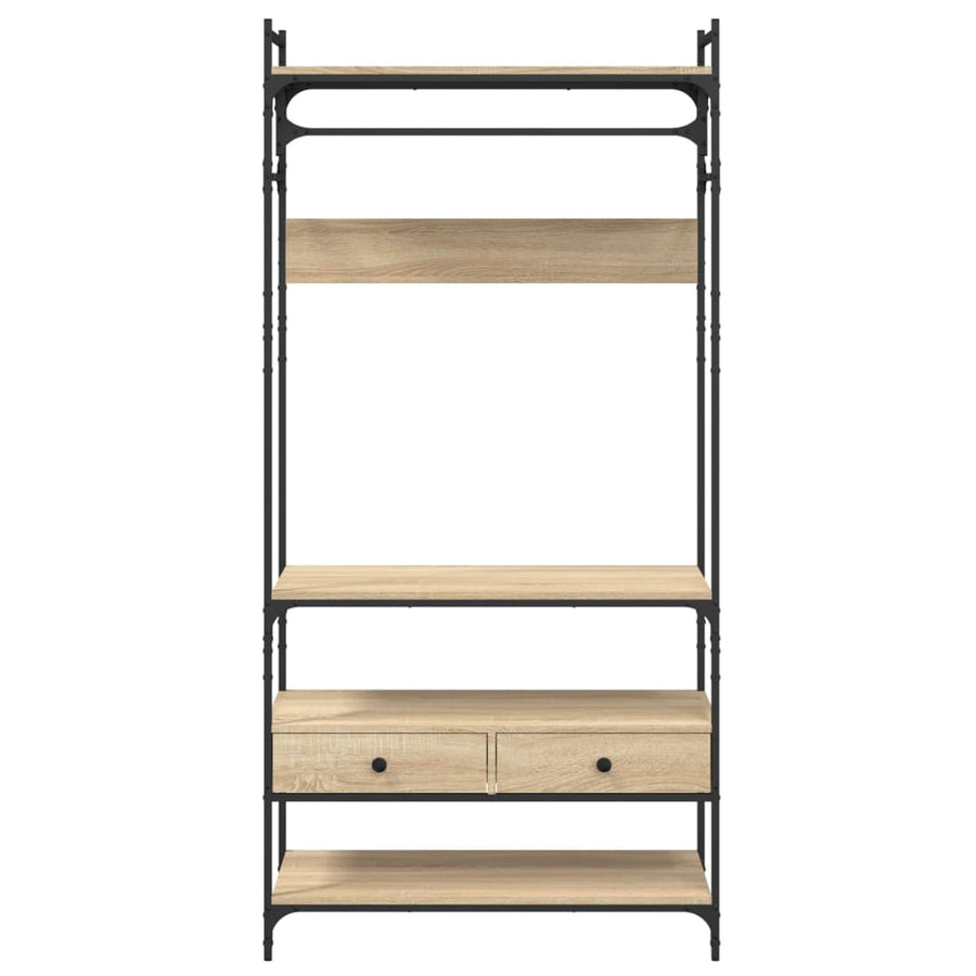 Kledingkast met lades 89x39x184,5 cm bewerkt hout sonoma eiken