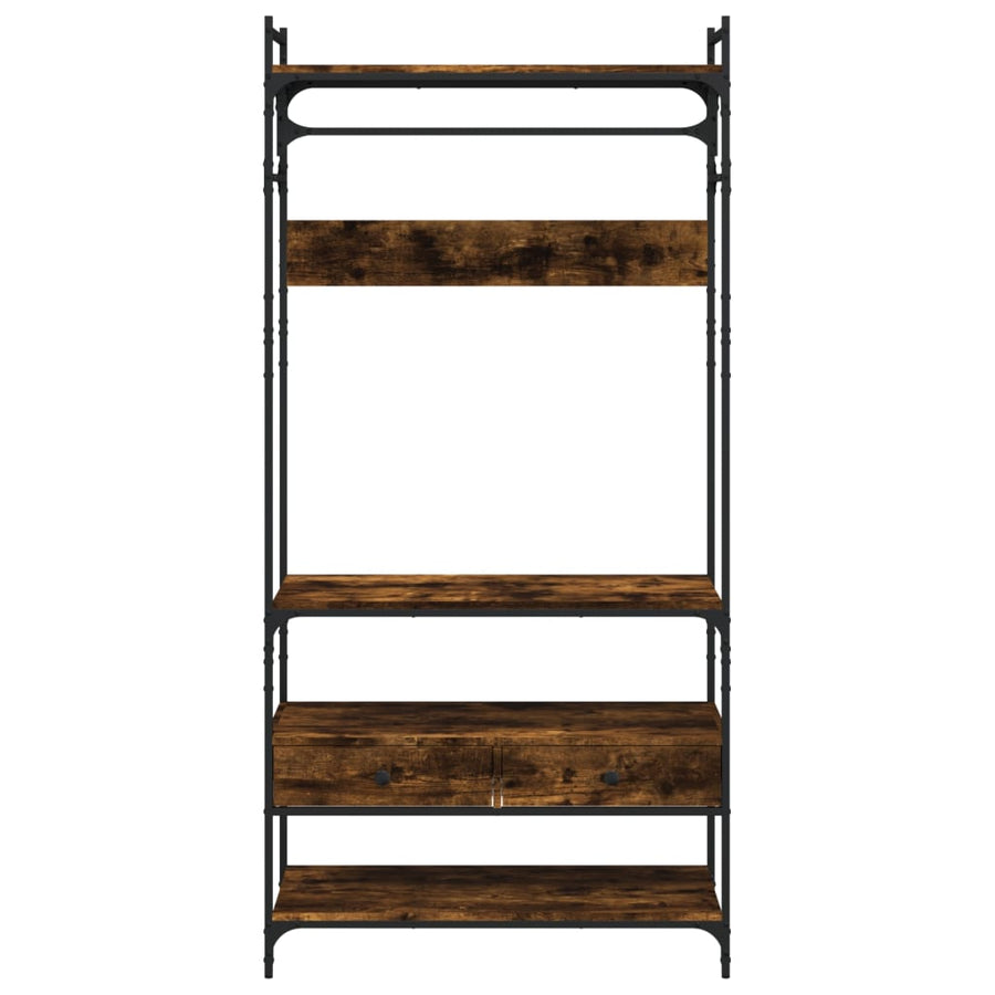 Kledingkast Met Lades 89X39X184,5 Cm Bewerkt Hout Gerookt eiken