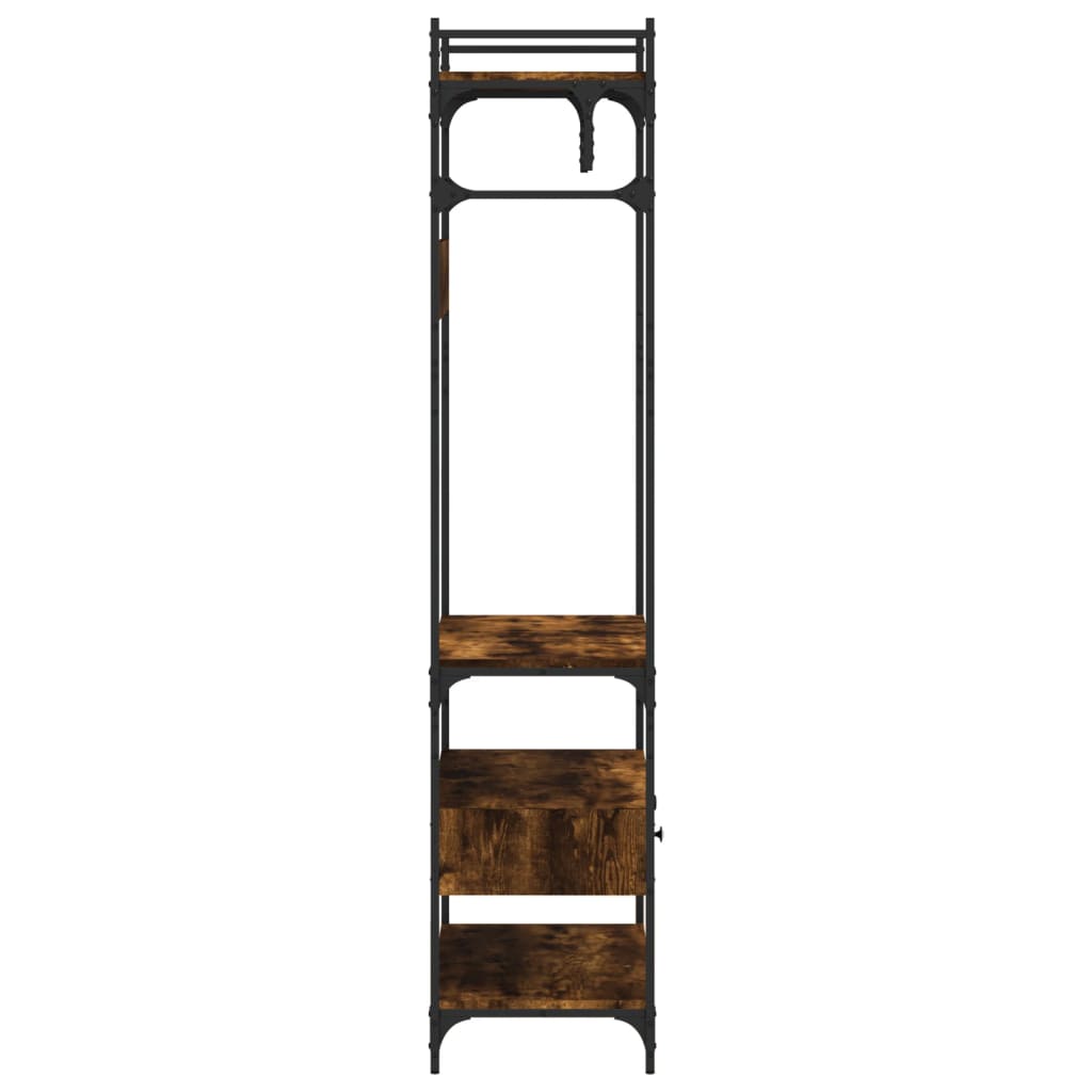 Kledingkast Met Lades 89X39X184,5 Cm Bewerkt Hout Gerookt eiken