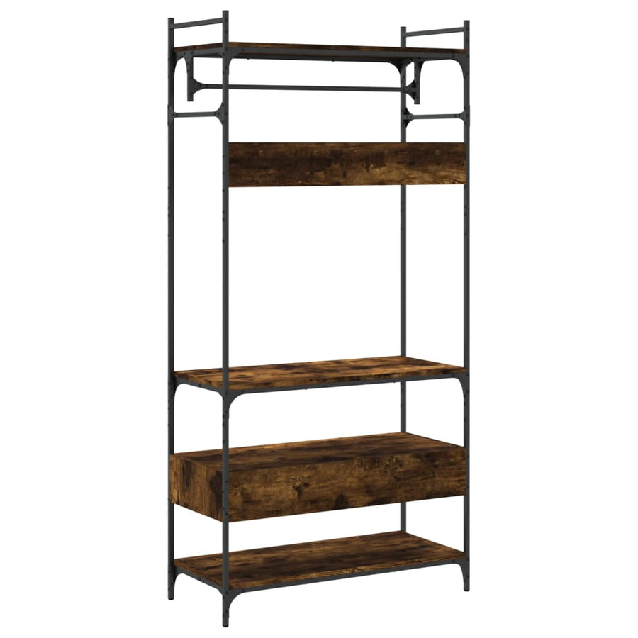 Kledingkast Met Lades 89X39X184,5 Cm Bewerkt Hout Gerookt eiken