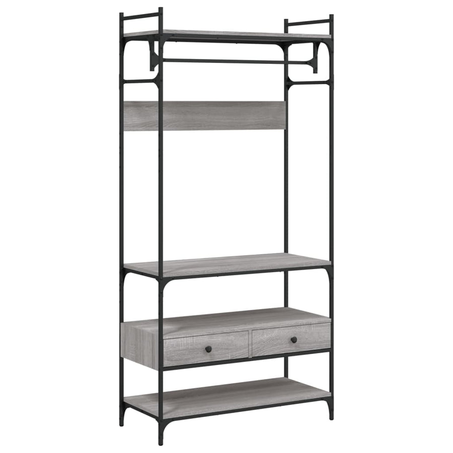 Kledingkast Met Lades 89X39X84,5 Cm Bewerkt Hout Grijs sonoma