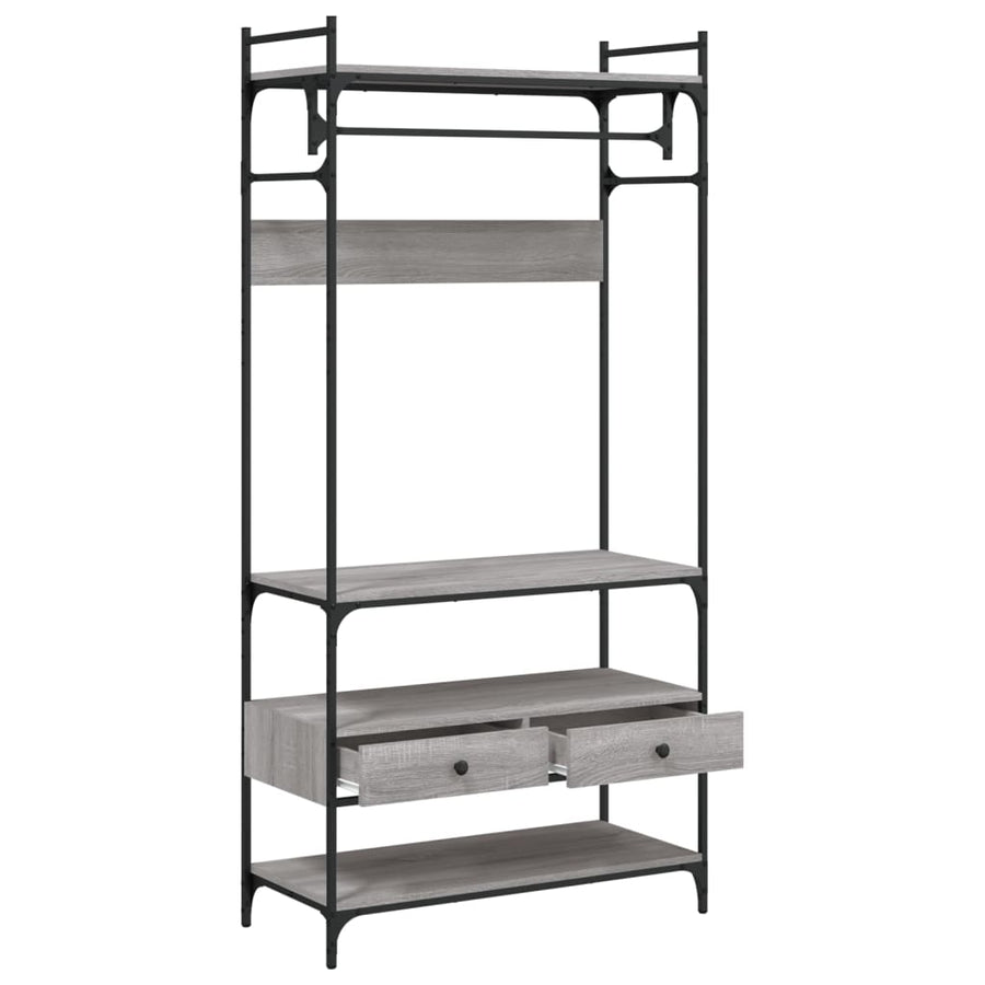 Kledingkast Met Lades 89X39X84,5 Cm Bewerkt Hout Grijs sonoma