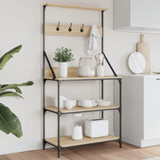 Bakkersrek 4-laags bewerkt hout sonoma eiken 84x40,5x170 cm